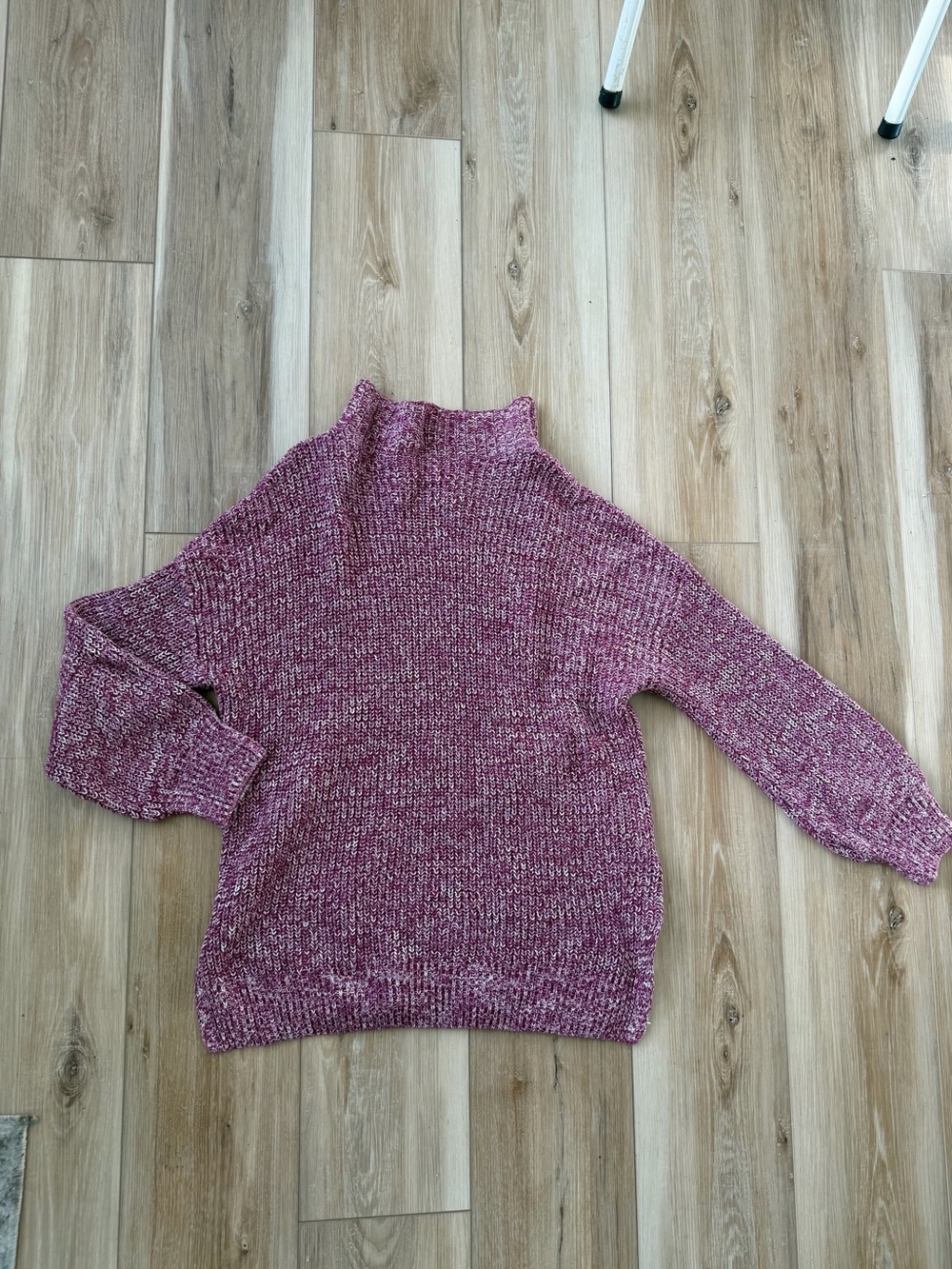 cupcakes & cashmere Heathered pink Mock Neck Sweater